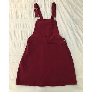 Maroon overall dress